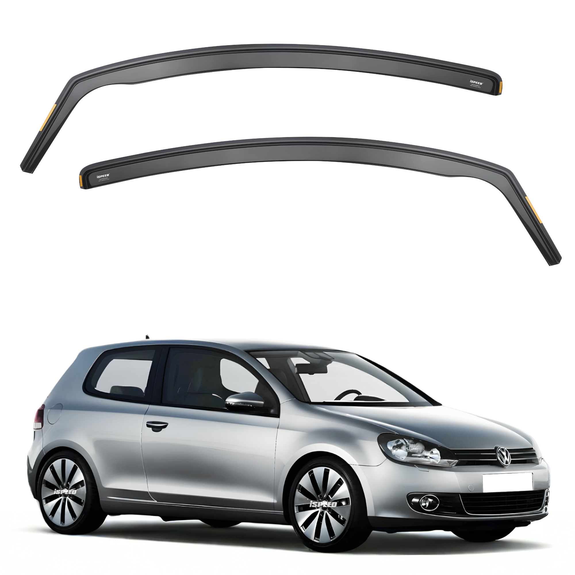 VW Golf MK6 20082013 3Door Hatchback Wind Deflectors 2pc Set ISPEED