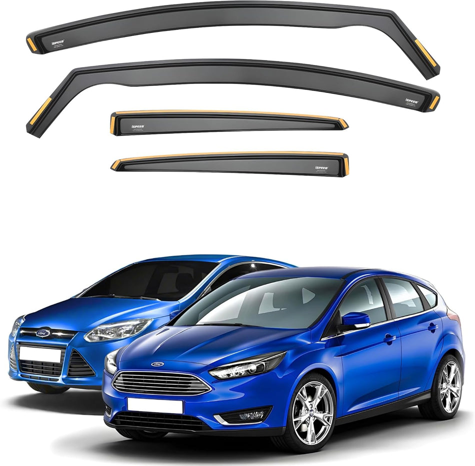 Ford Focus MK3 2010-2018 5-Door Hatchback Wind Deflectors 4pc Set - ISPEED