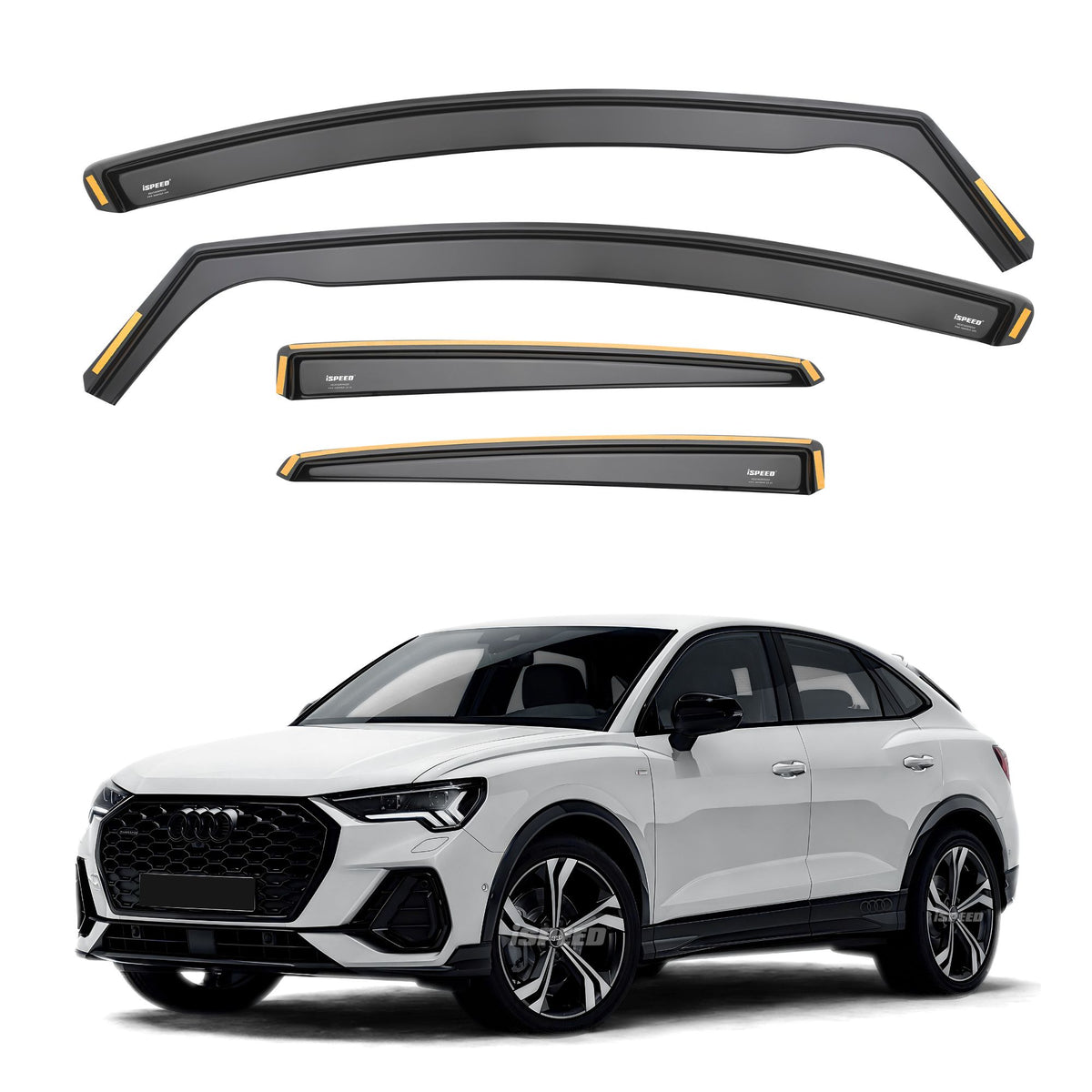 Audi Q3 MK2 Sportback 2019-2025 Wind Deflectors 4pc Set - ISPEED 2019 2020 2021 2022 2023 2024 2025