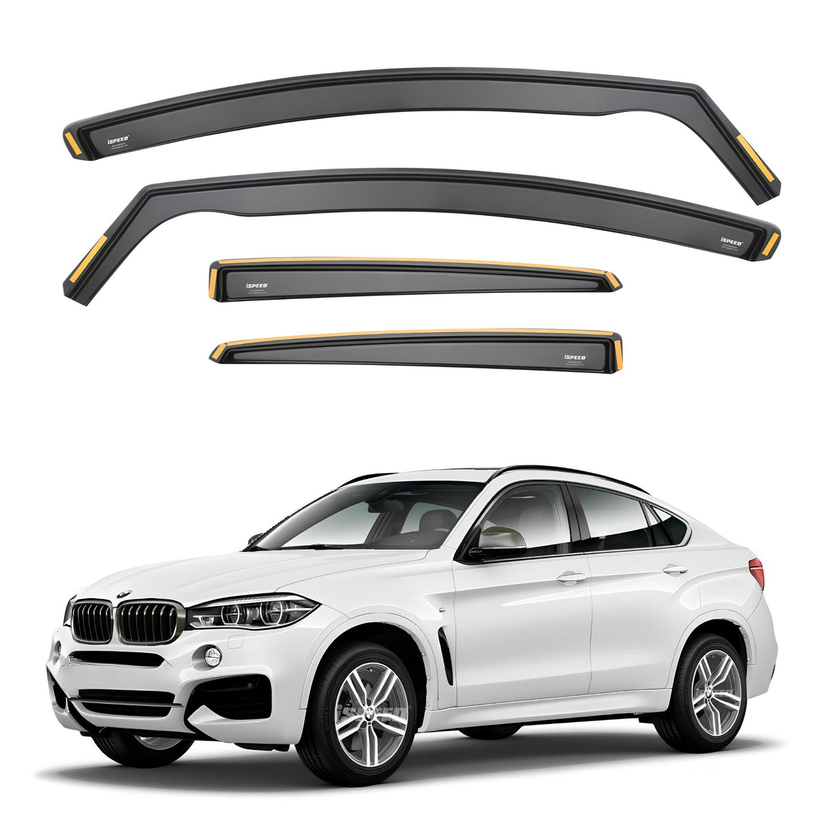 BMW X6 F16 2014-2019 Wind Deflectors 4pc Set - ISPEED 2014 2015 2016 2017 2018 2019