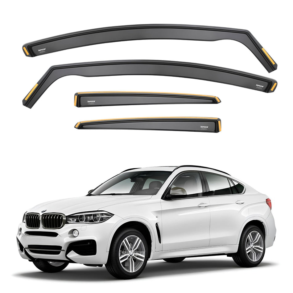 BMW X6 F16 2014-2019 Wind Deflectors 4pc Set - ISPEED 2014 2015 2016 2017 2018 2019