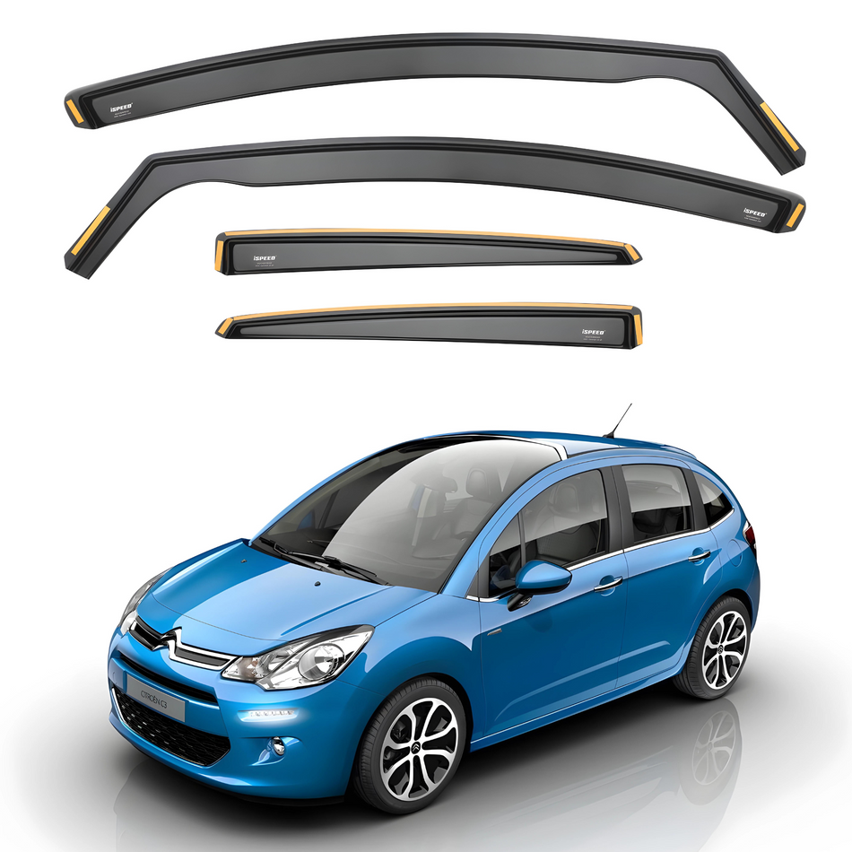 Citroen C3 MK2 2009-2016 5-Door Hatchback Wind Deflectors 4pc Set