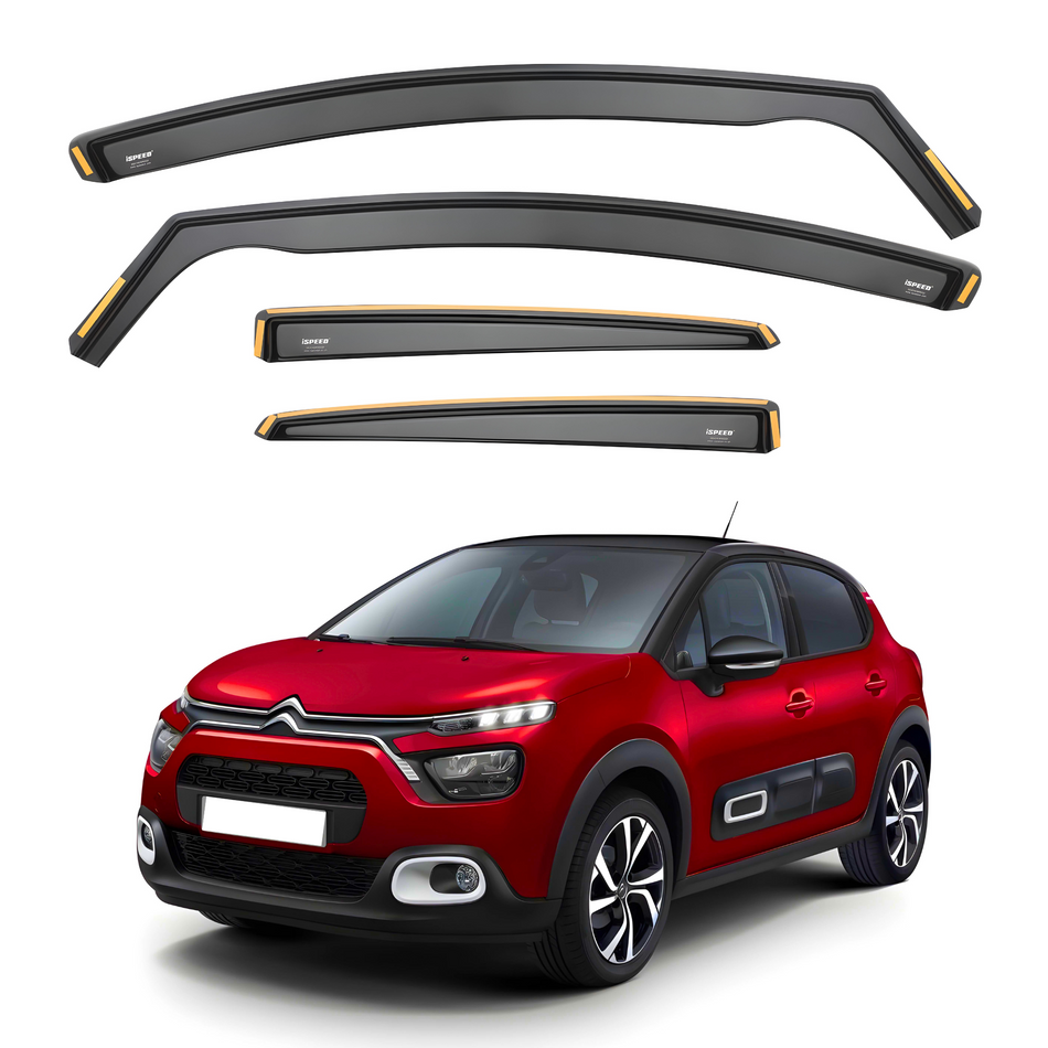 Citroen C3 MK3 2016-2024 5-Door Hatchback Wind Deflectors 4pc Set (Does not fit Aircross)