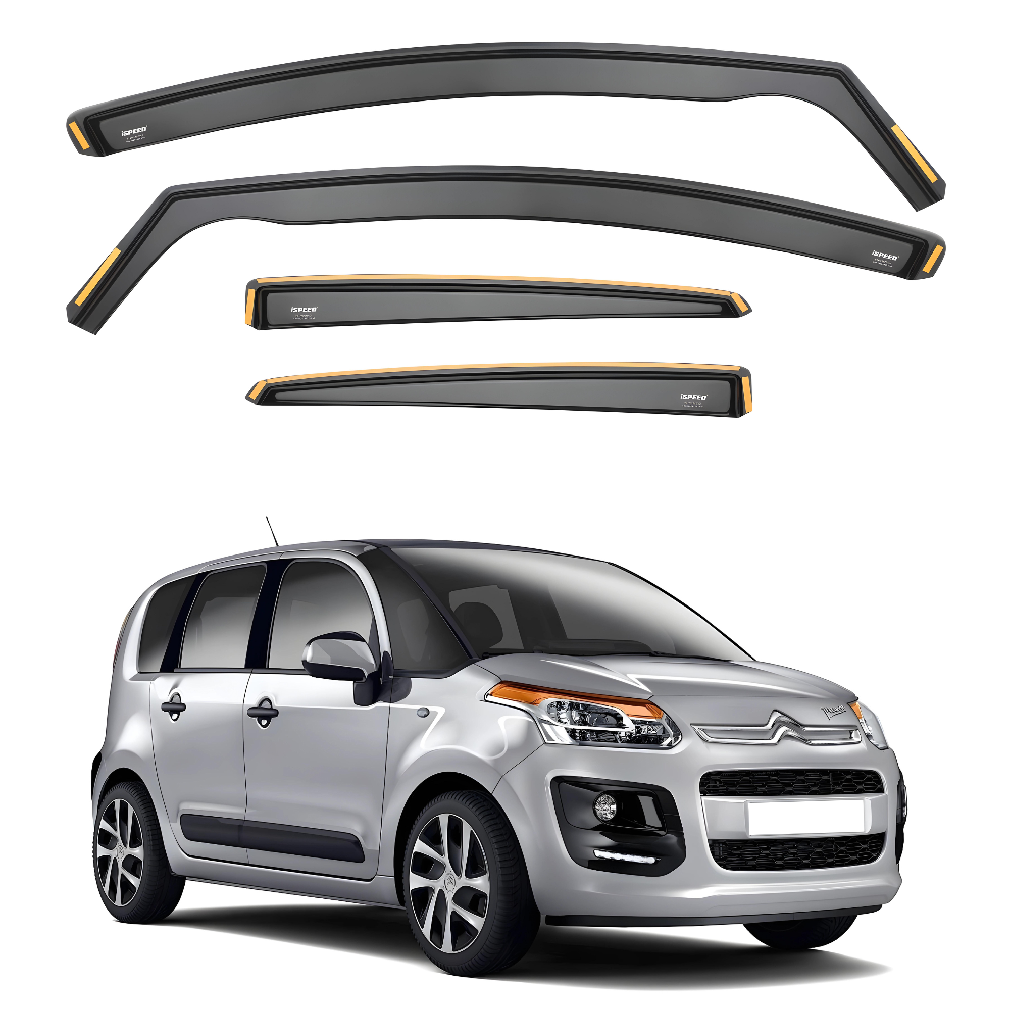 Citroen C3 Picasso 2009 2017 5 Door MPV Wind Deflectors 4pc Set