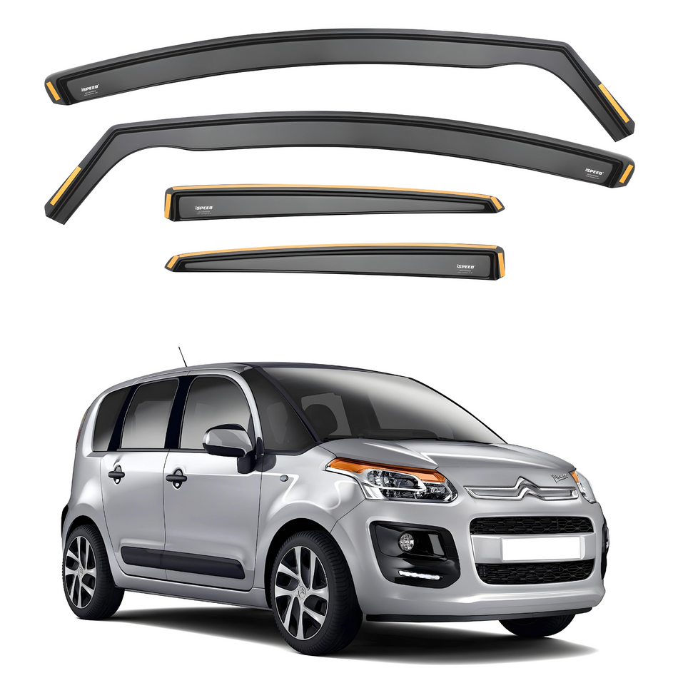 Citroen C3 Picasso 2009-2017 5-Door MPV Wind Deflectors 4pc Set