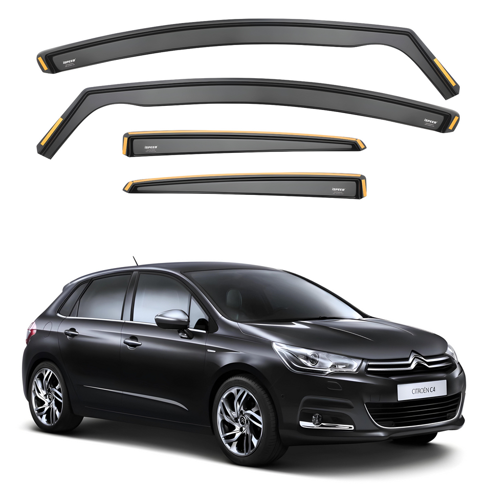 Citroen C4 MK2 2010-2020 5-Door Hatchback Wind Deflectors 4pc Set