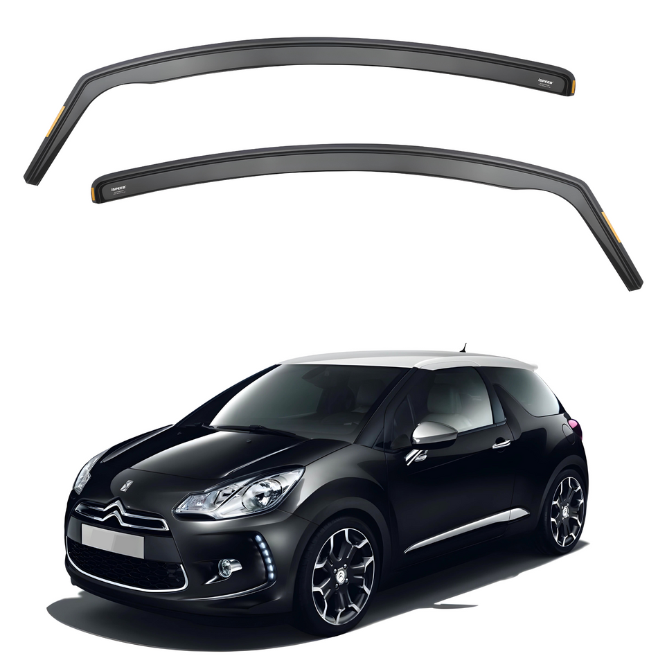 Citroen DS3 MK1 2010-2018 3-Door Hatchback Wind Deflectors 2pc Set