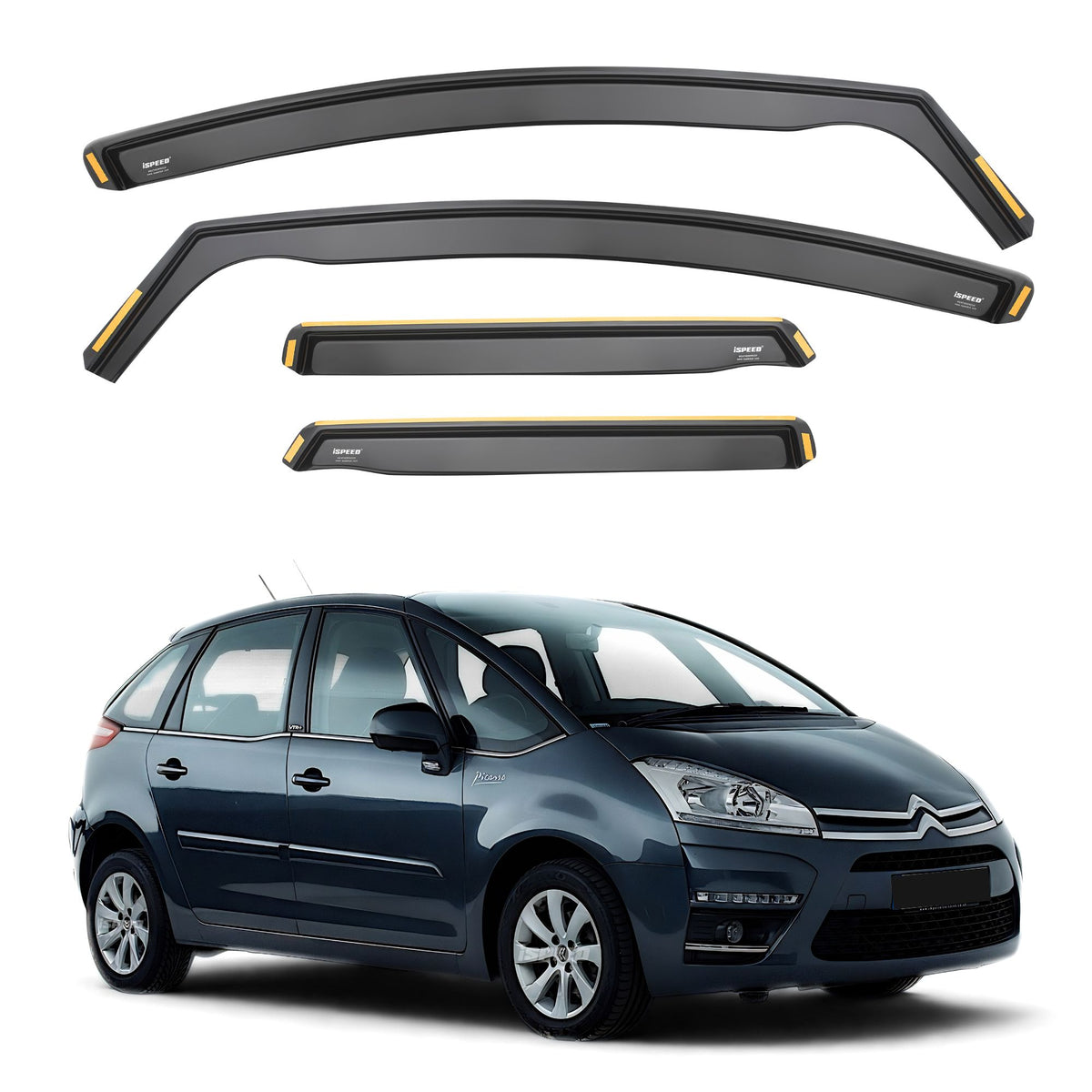 ISPEED Citroen C4 Picasso MK1 2006-2013 Wind Deflectors - 2006 2007 2008 2009 2010 2011 2012 2013