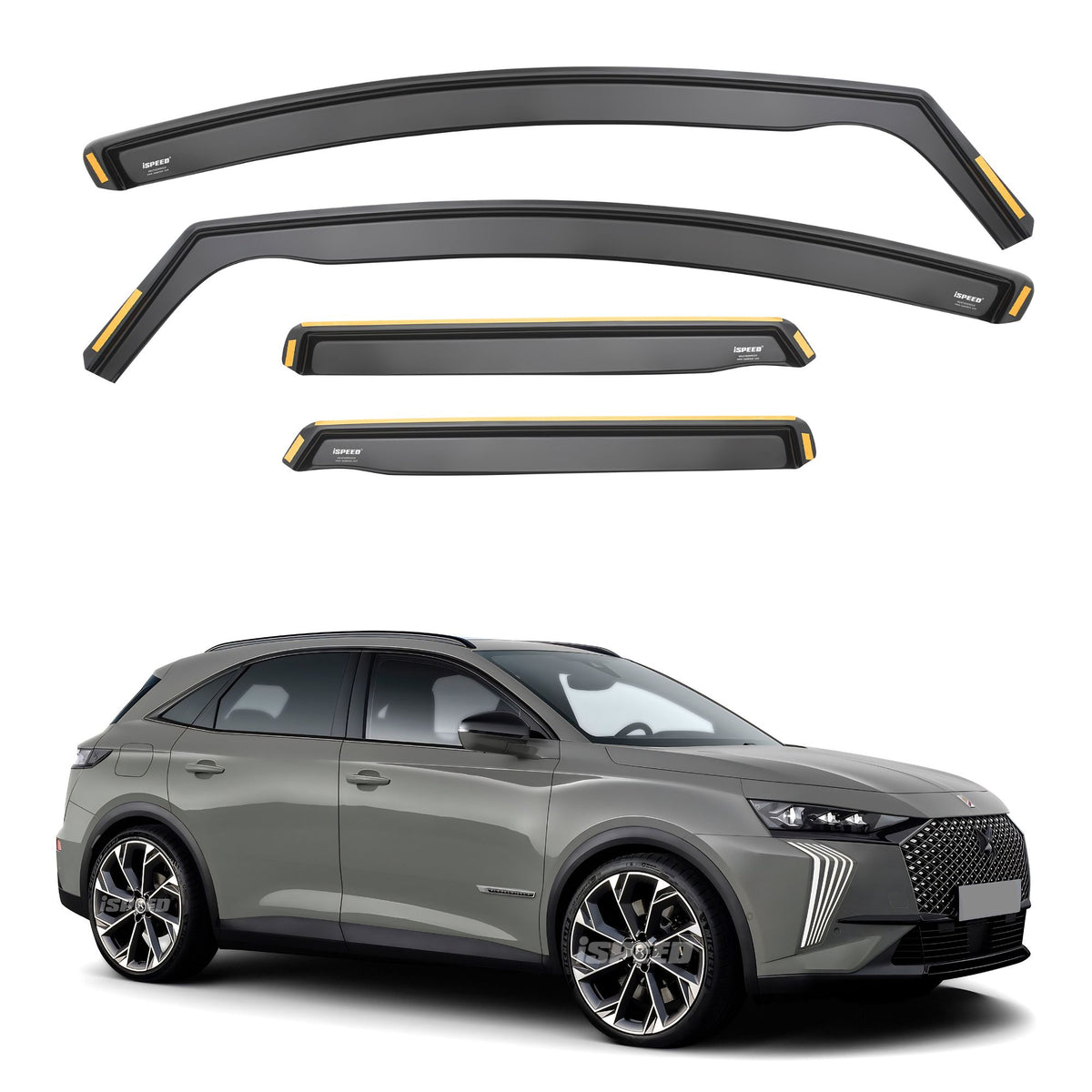 ISPEED DS7 Crossback 2017-2026 Wind Deflectors 4pc Set - 2017 2018 2019 2020 2021 2022 2023 2024 2025 2026