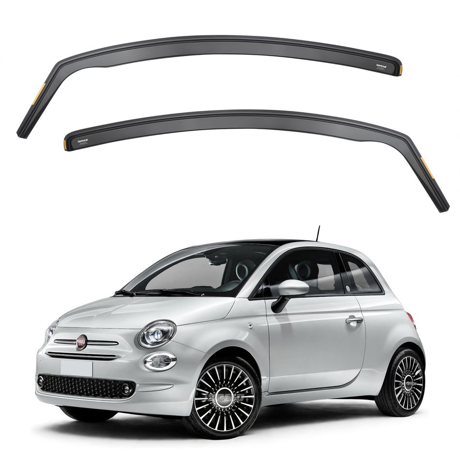 Fiat 500 / Abarth 595/695 2007-2023 3-Door Hatchback Wind Deflectors 2pc Set - ISPEED 2007 2008 2009 2010 2011 2012 2013 2014 2015 2016 2017 2018 2019 2020 2021 2022 2023