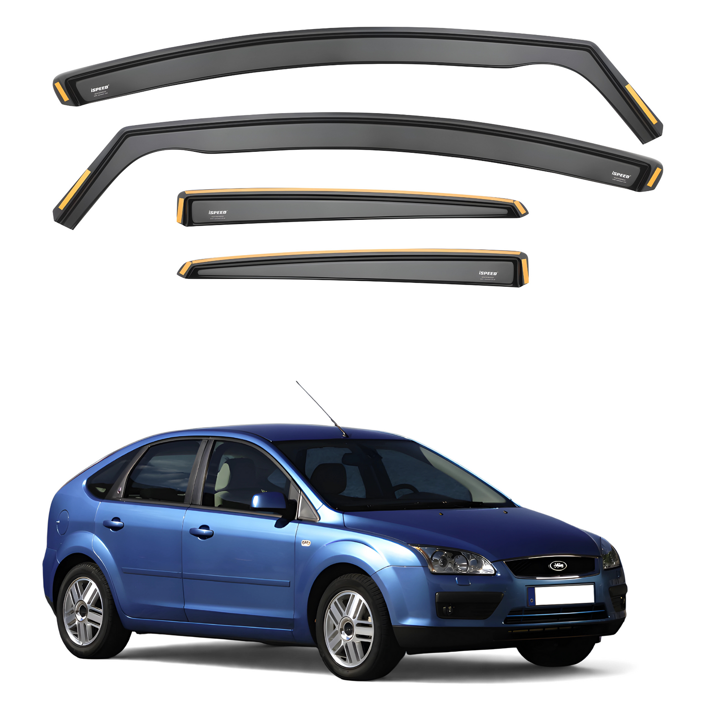 Ford Focus MK2 2004-2010 4/5-Door Hatchback/Saloon Wind Deflectors 4pc Set