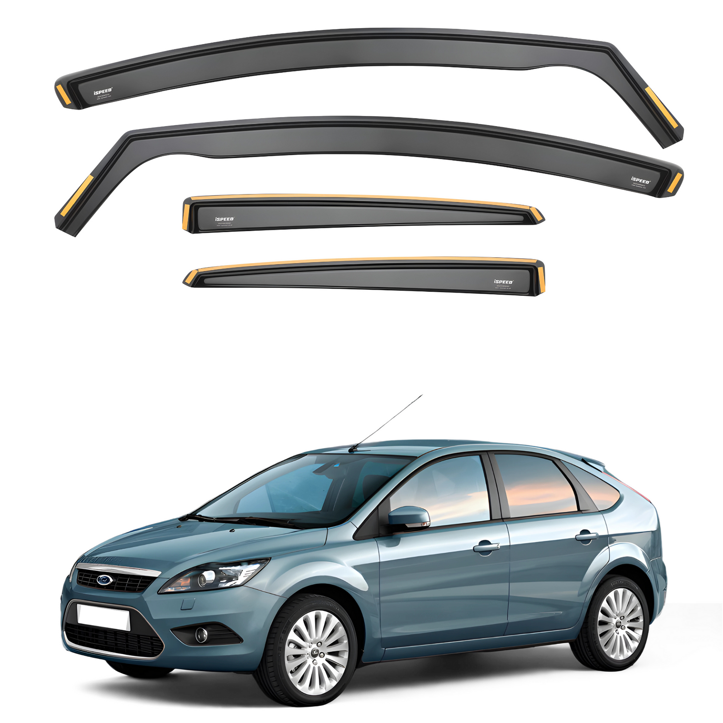 Ford Focus MK2 2004-2010 4/5-Door Hatchback/Saloon Wind Deflectors 4pc Set