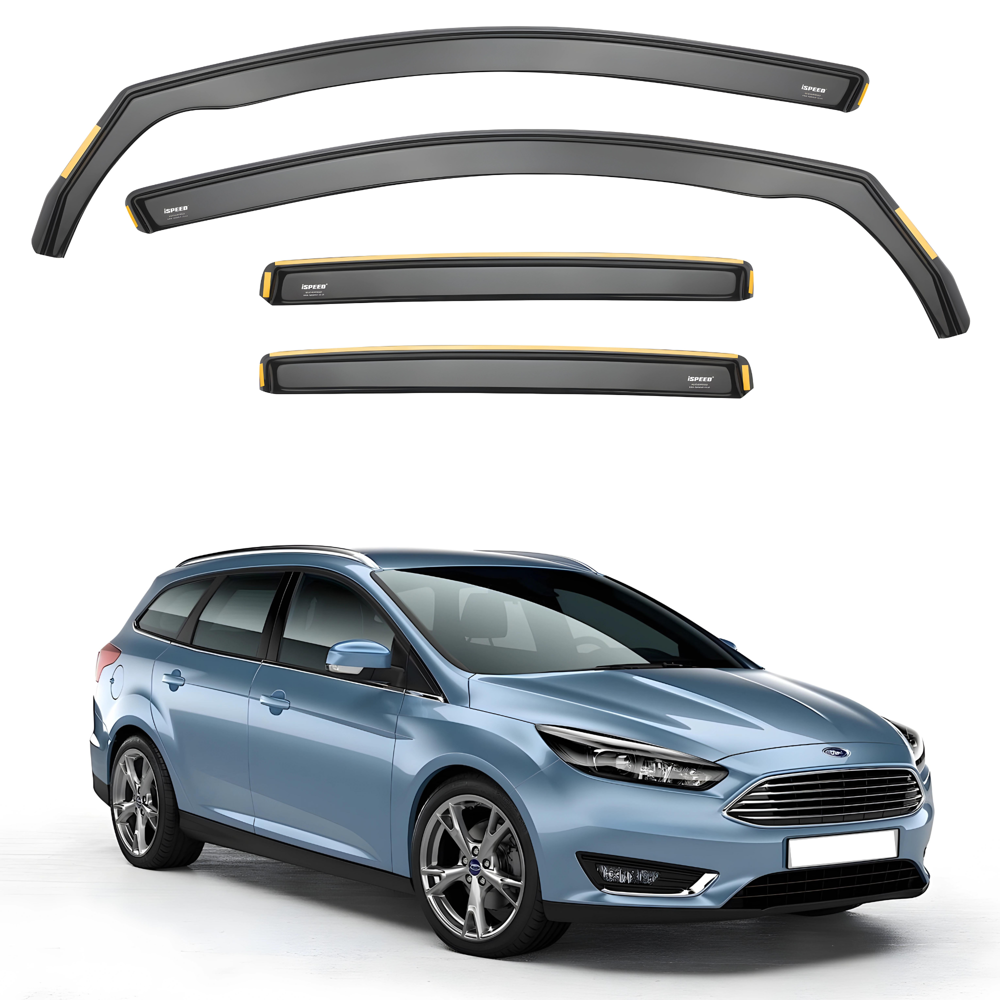 Ford Focus MK3 2011-2018 5 Door Estate Wind Deflectors 4pc Set