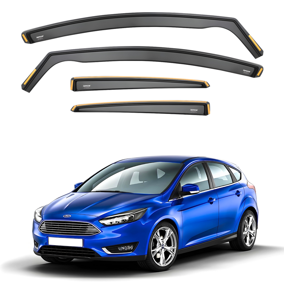 Ford Focus MK3 2010-2018 5-Door Hatchback Wind Deflectors 4pc Set