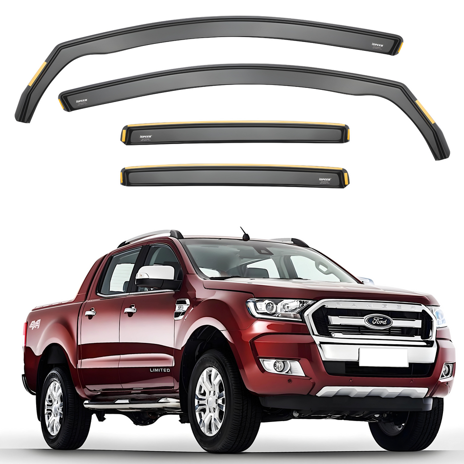 Ford Ranger (T6) 2011-2022 Double Cab Wind Deflectors 4pc Set