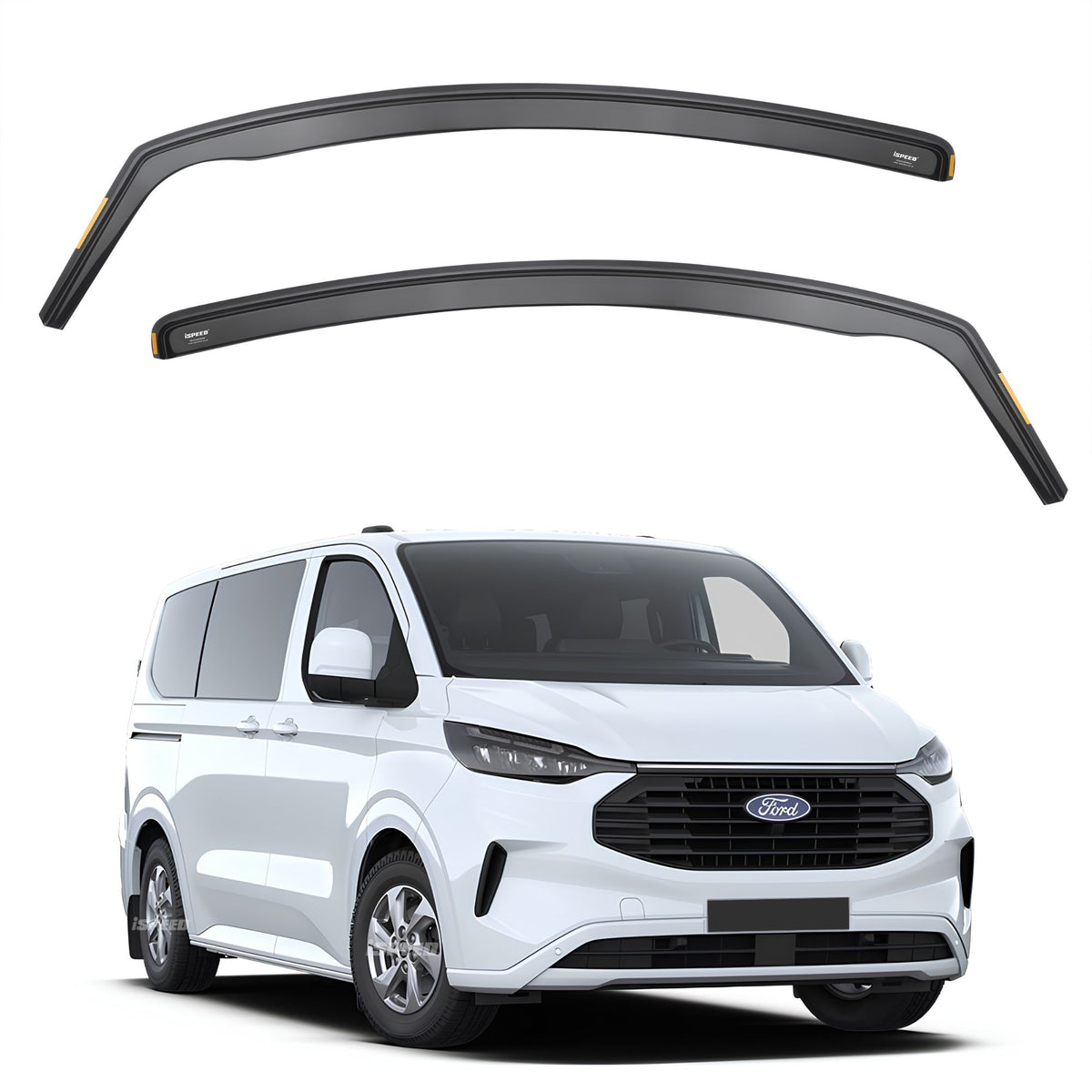 ISPEED Ford Transit/Tourneo Custom MK2 2023-2026 Wind Deflectors 2pc Set - 2023 2024 2025 2026