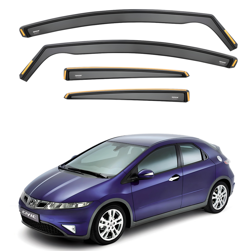 Honda Civic MK8 2005-2011 5-Door Hatchback Wind Deflectors 4pc Set