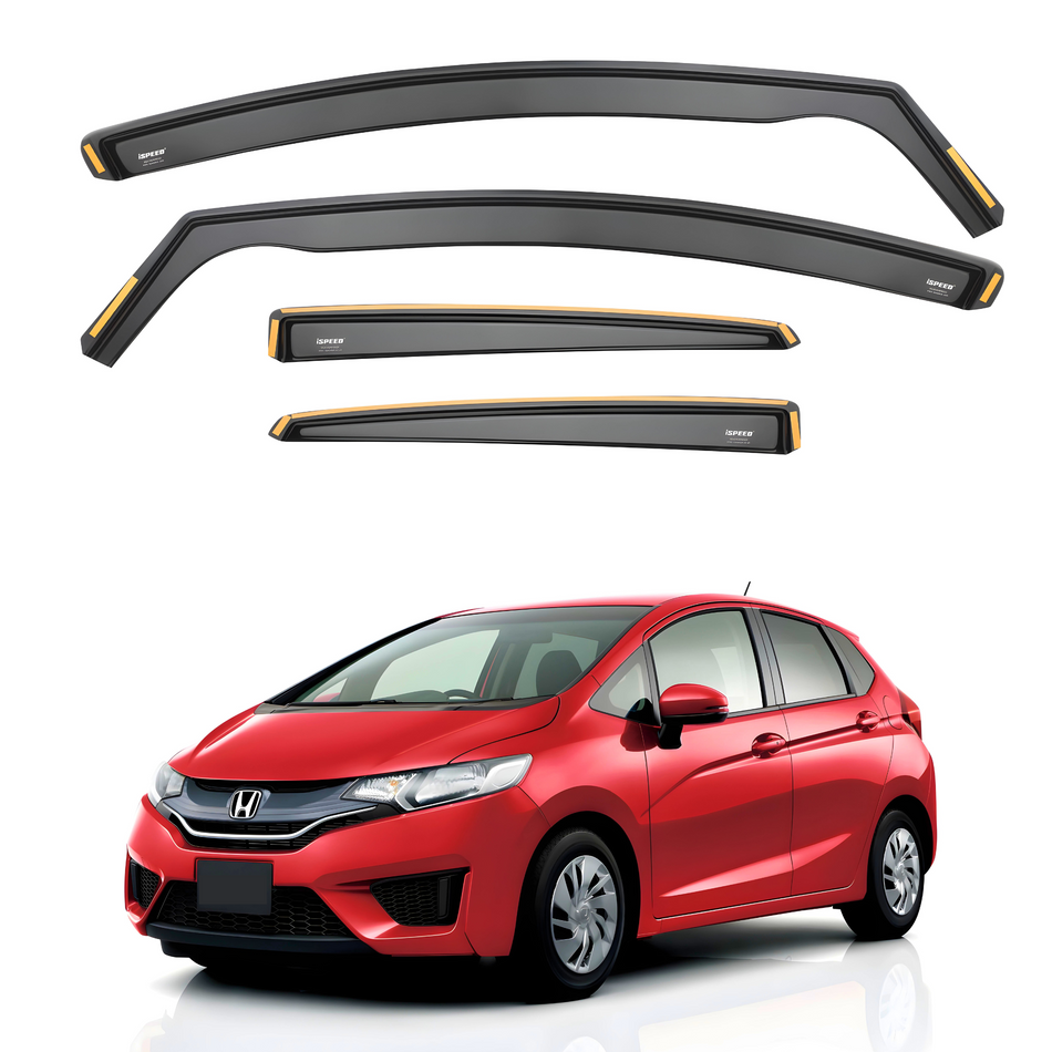 Honda Jazz MK3 2014-2020 5-Door Hatchback Wind Deflectors 4pc Set