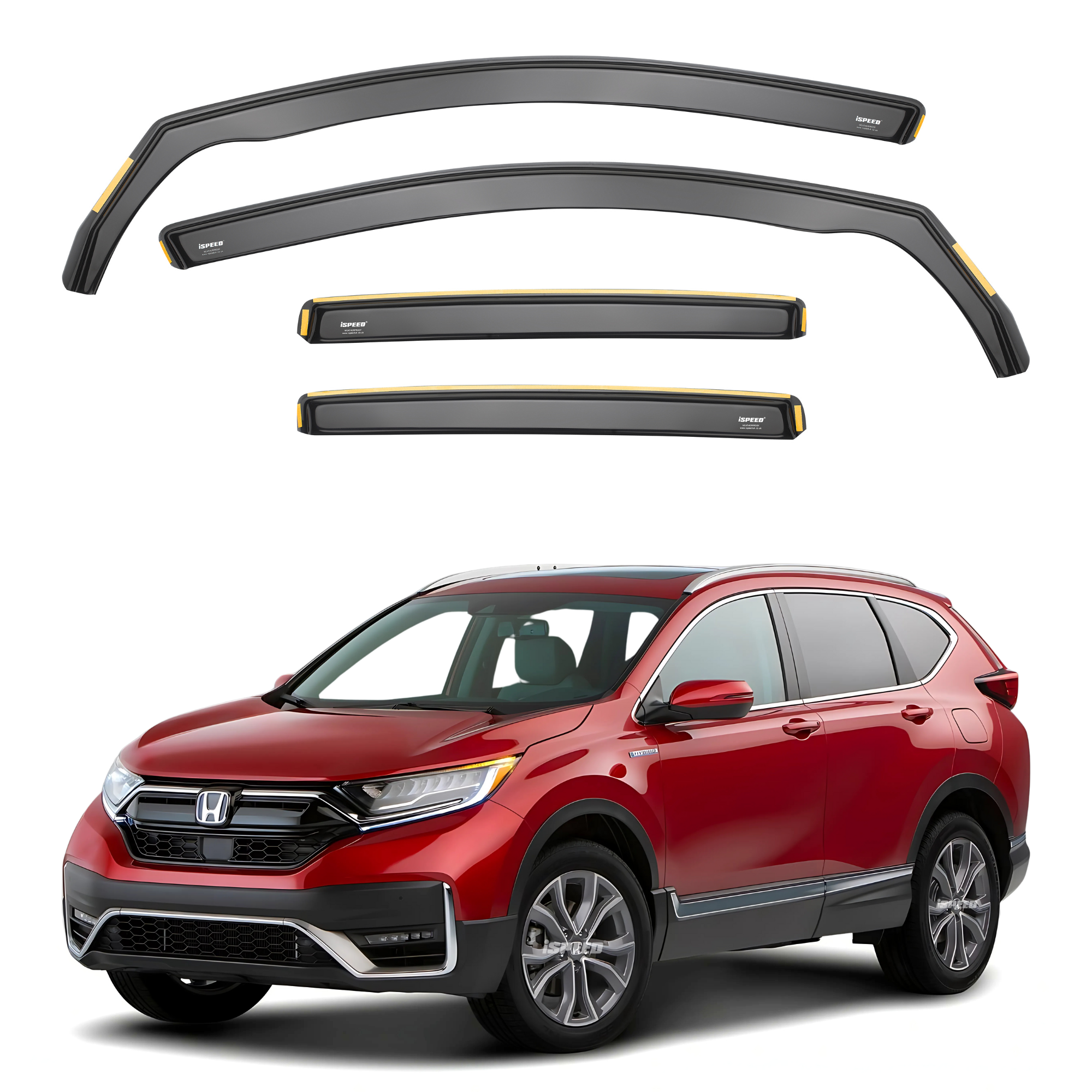 EdgeVisors Wind Deflectors For Honda CR-V MK4 2012-2018 – 4pc Tinted Set – Front & Rear
