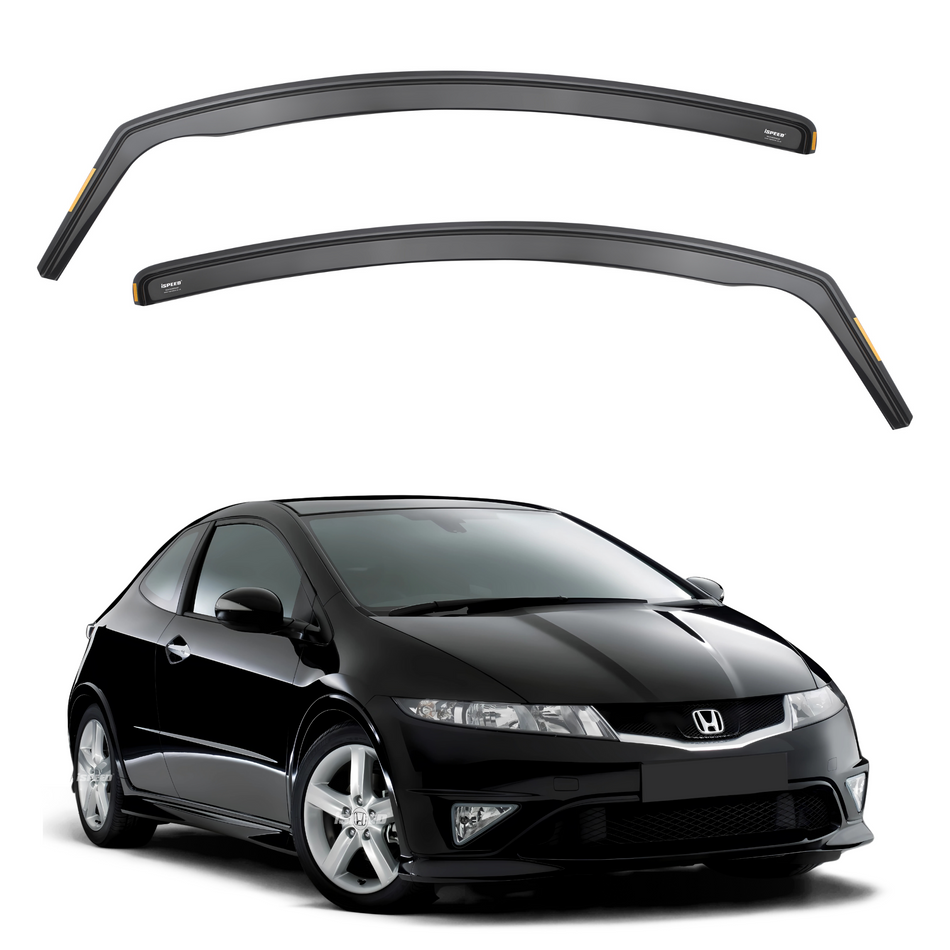 Honda Civic MK8 2005-2011 3-Door Hatchback Wind Deflectors 2pc Set