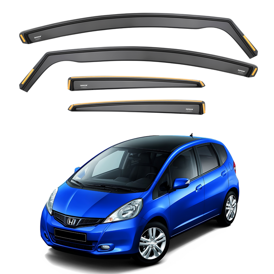 Honda Jazz MK2 2009-2015 5-Door Hatchback Wind Deflectors 4pc Set