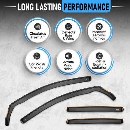VW T-Roc 2017-2025 Wind Deflectors 4pc Set - ISPEED