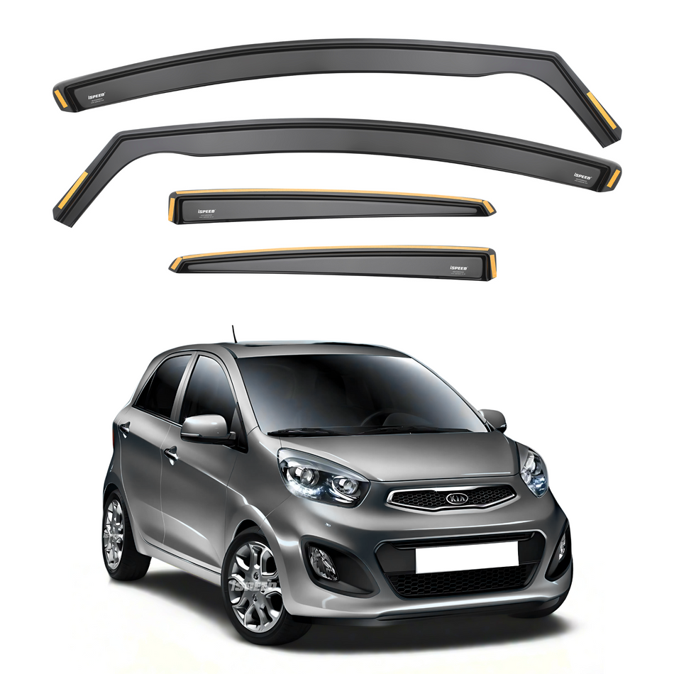 Kia Picanto MK2 2012-2017 5-Door Hatchback Wind Deflectors 4pc Set