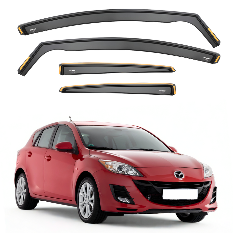 Mazda 3 MK2 2009-2013 5-Door Hatchback Wind Deflectors 4pc Set