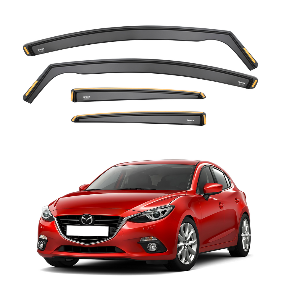 Mazda 3 MK3 2013-2019 Hatchback/Saloon Wind Deflectors 4pc Set