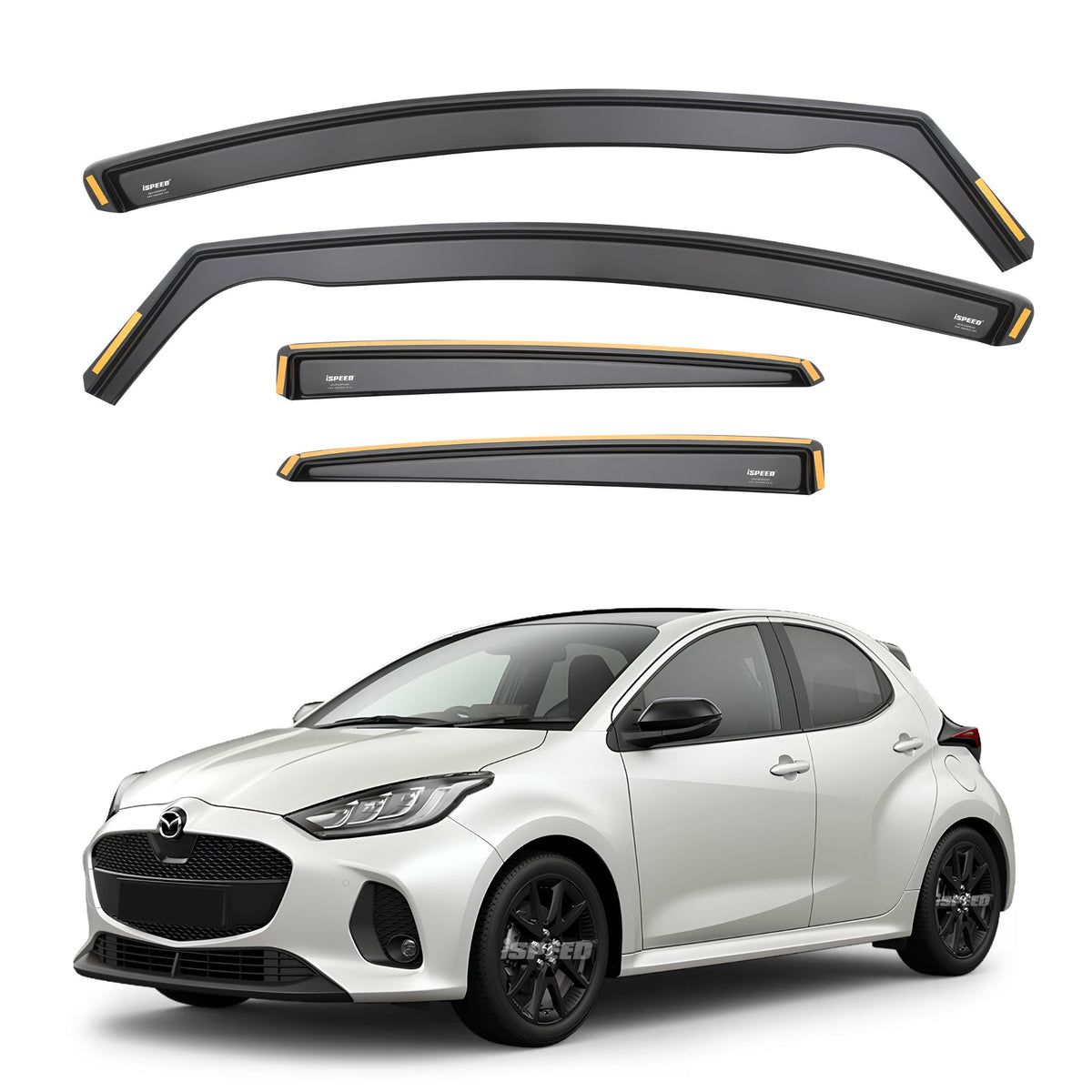ISPEED Mazda 2 Hybrid 2022-2026 Wind Deflectors - 2022 2023 2024 2025 2026