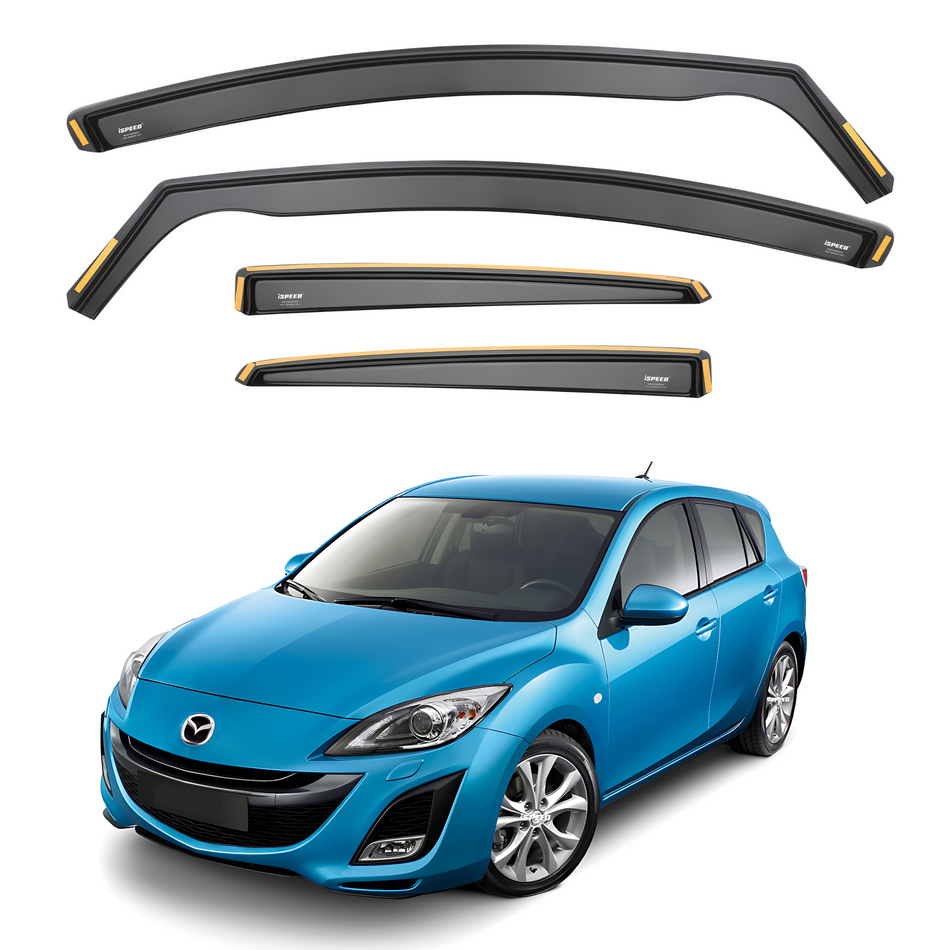 Mazda 3 MK2 2009-2013 5-Door Hatchback Wind Deflectors 4pc Set