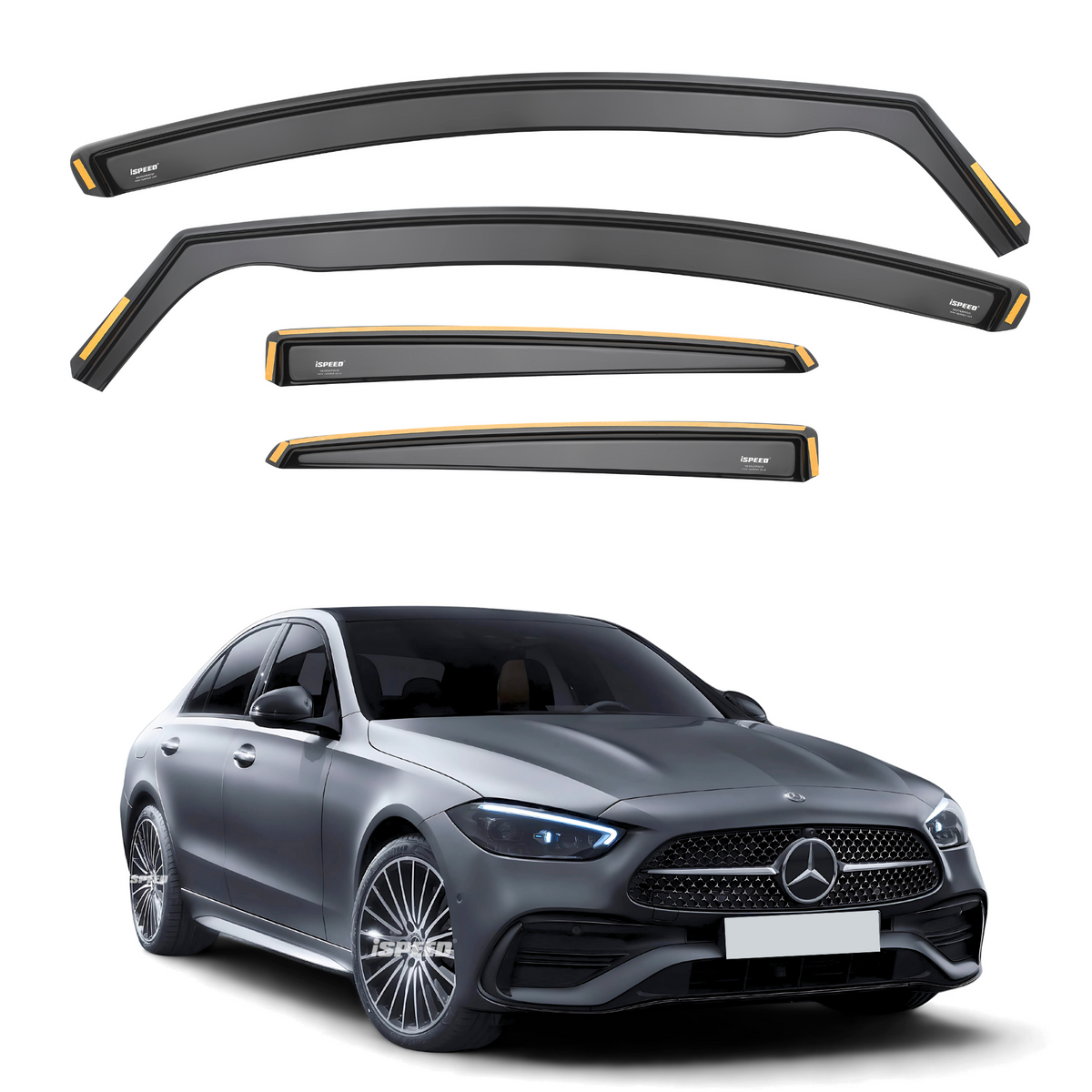 AUDI A3 MK3 or S3 / RS3 Saloon 4-doors 2013-2019 4pc Wind Deflectors AUDI A3 MK3 or S3 / RS3 Saloon 4-doors 2013-2019 4pc Wind Deflectors