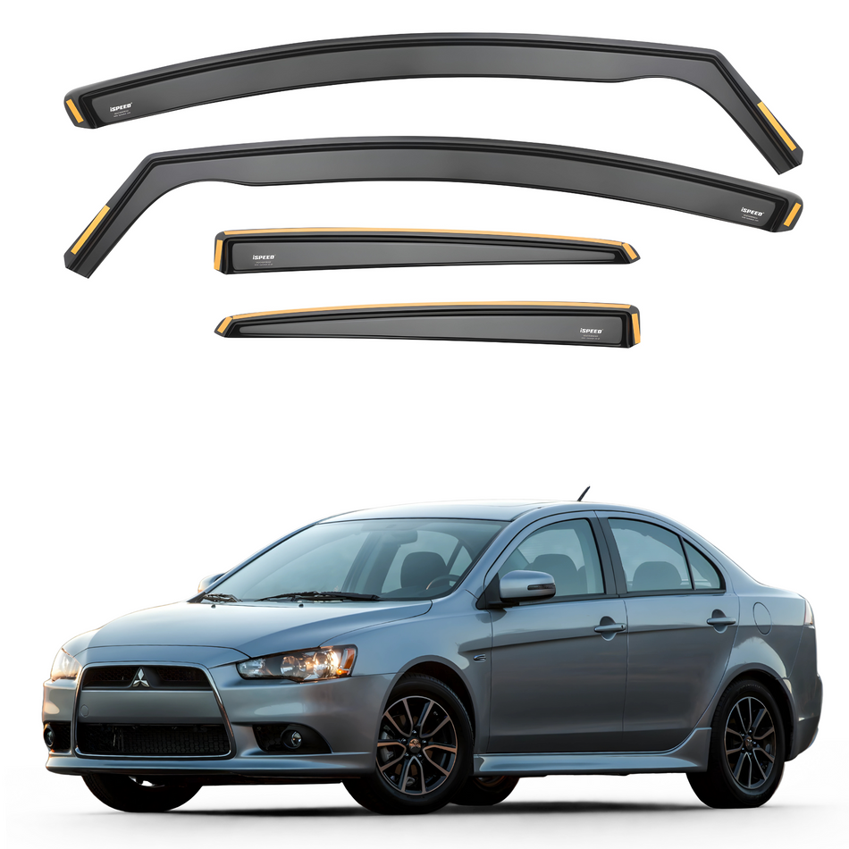 Mitsubishi Lancer MK9 2007-2016 4-Door Saloon Wind Deflectors 4pc Set