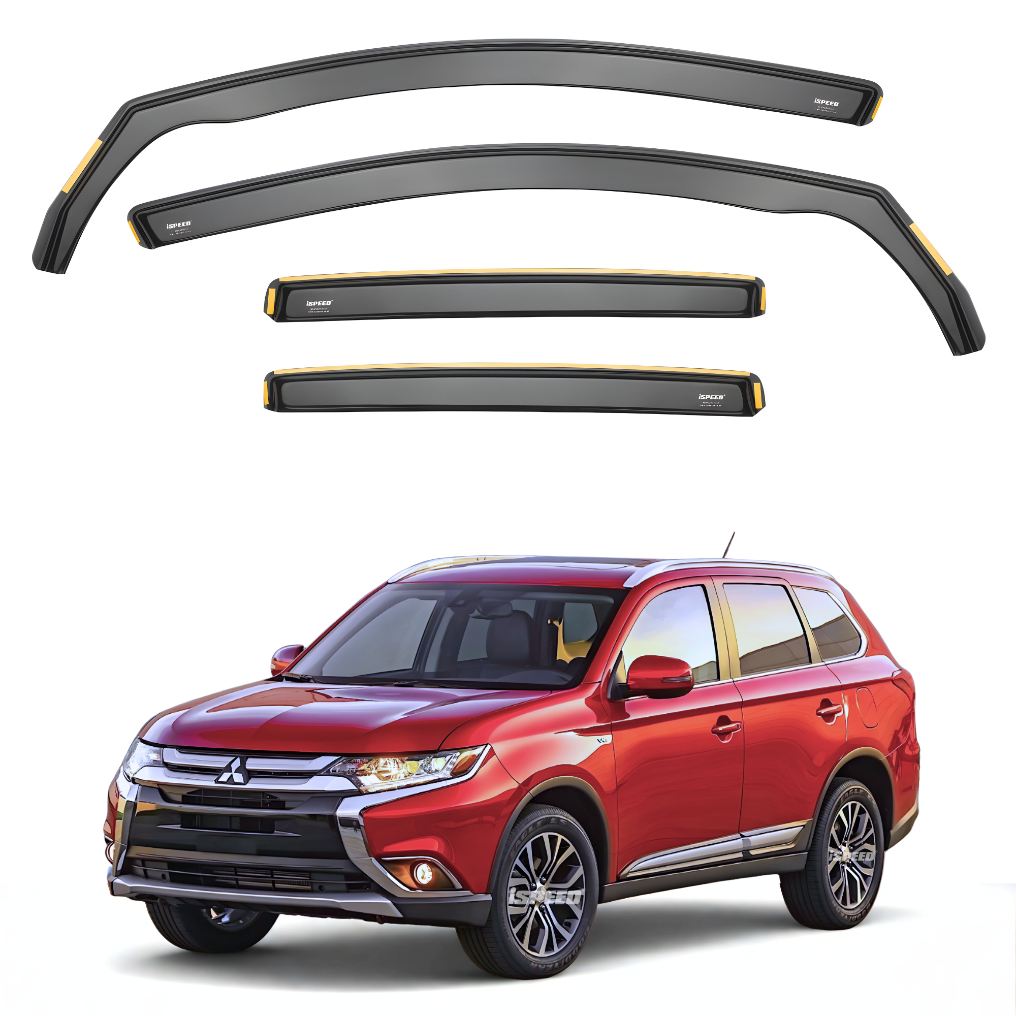 WELLvisors Window Visors For Mitsubishi Outlander Sport 2011-2022 - Smoke
