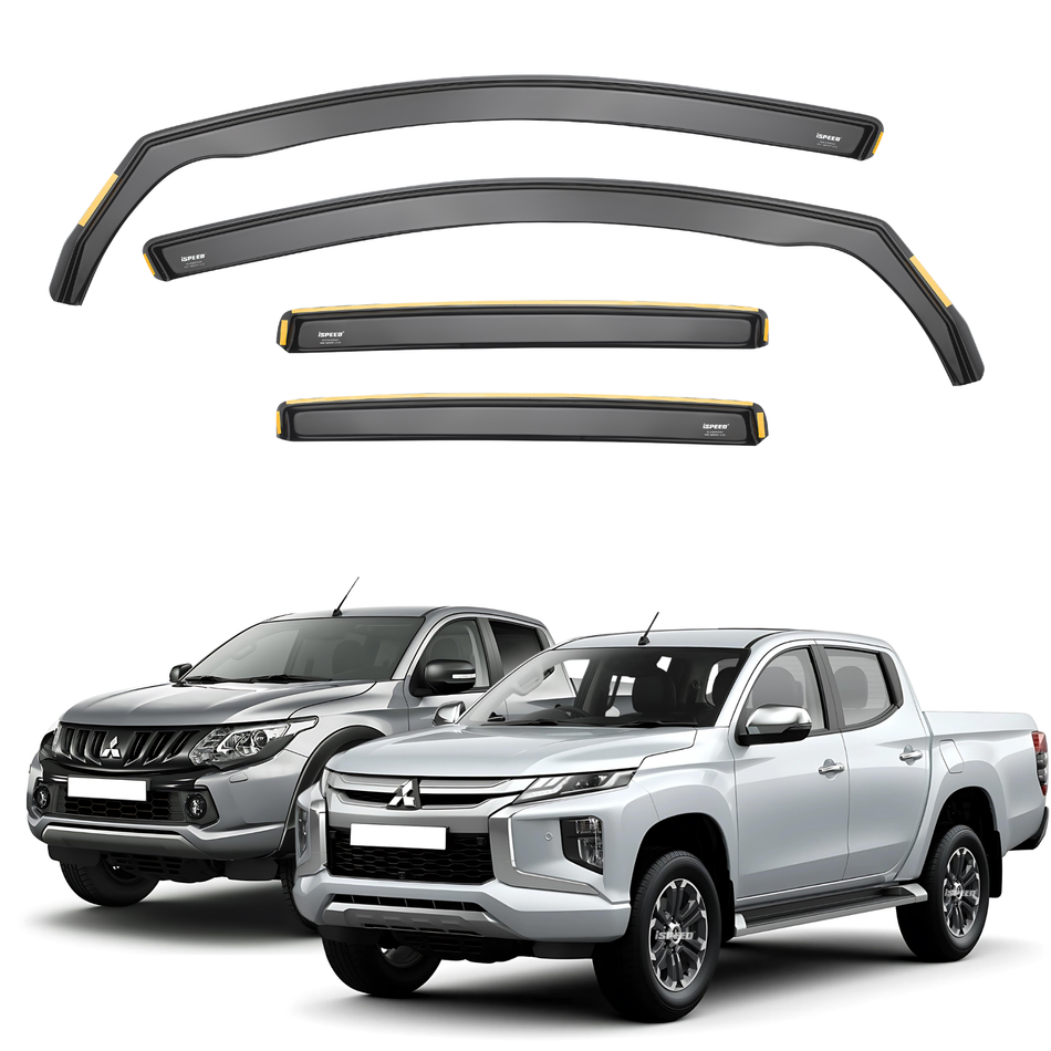 Mitsubishi L200/Triton MK5 2015-2023 4-Door Pickup Wind Deflectors 4pc Set - ISPEED
