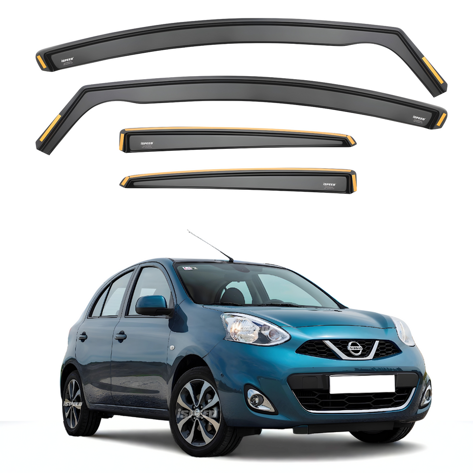 Nissan Micra MK4 K13 2010-2017 5-Door Hatchback Wind Deflectors 4pc Set