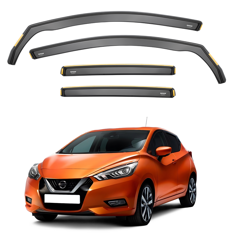 Nissan Micra MK5 K14 2017-2024 5-Door Hatchback Wind Deflectors 4pc Set