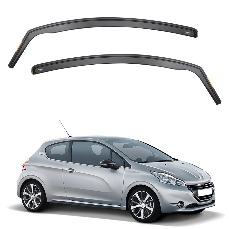 Peugeot 208 MK1 2012-2019 3-Door Hatchback Wind Deflectors 2pc Set