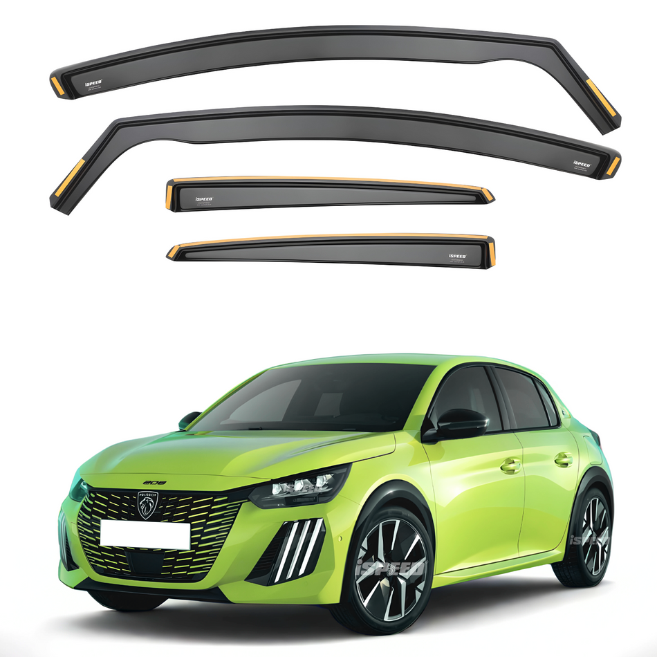 Peugeot 208 MK2 2019-2025 5-Door Hatchback Wind Deflectors 4pc Set