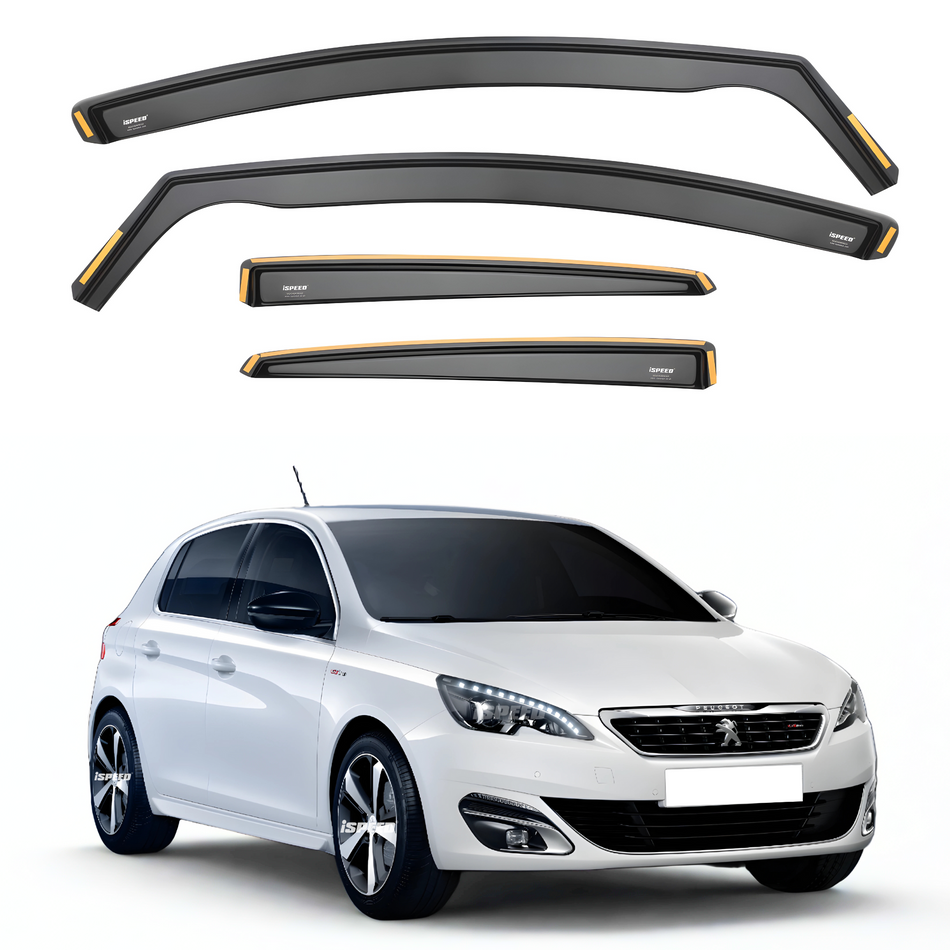 Peugeot 308 MK2 2013-2021 5-Door Hatchback Wind Deflectors 4pc Set