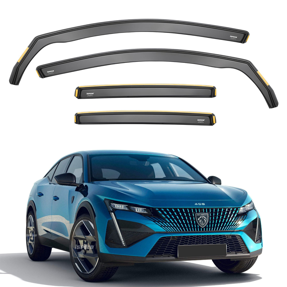 ISPEED Peugeot 408 2022-2026 5-Door SUV Wind Deflectors 4pc Set - 2022 2023 2024 2025 2026