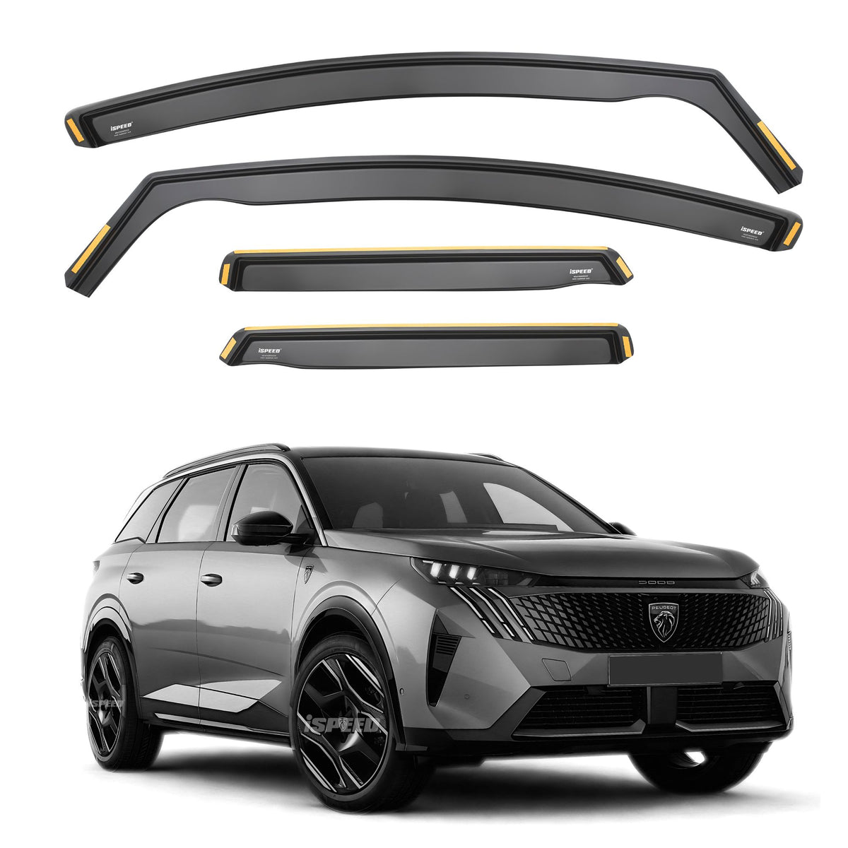 ISPEED Peugeot 5008 MK3 2024-2026 5-Door SUV Wind Deflectors 4pc Set - 2024 2025 2026