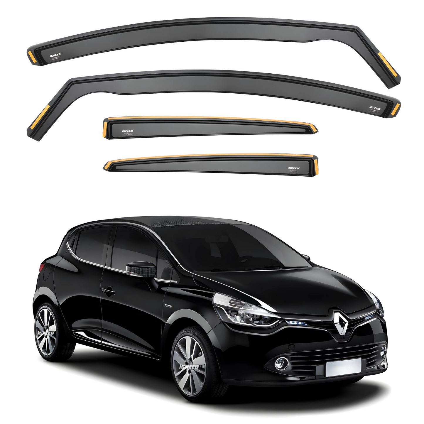 Renault Clio MK4 2012-2019 5-Door Hatchback Wind Deflectors 4pc Set