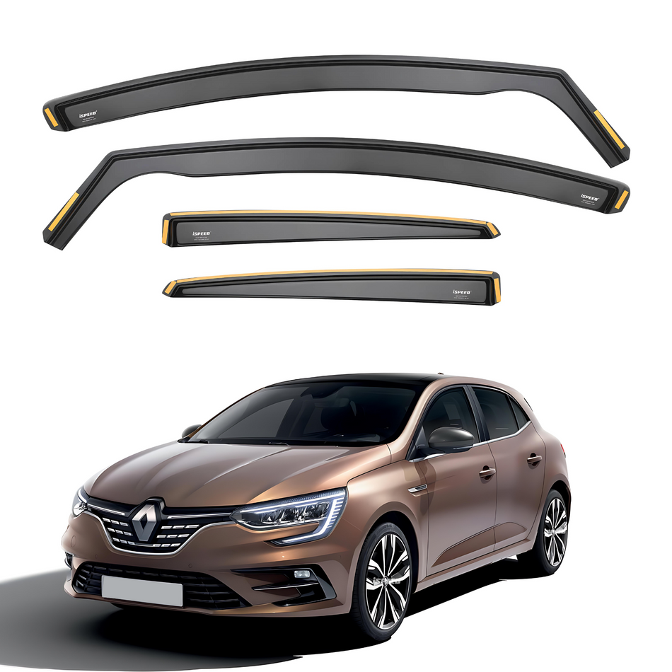 Renault Megane MK4 2016-2024 5-Door Hatchback Wind Deflectors 4pc Set