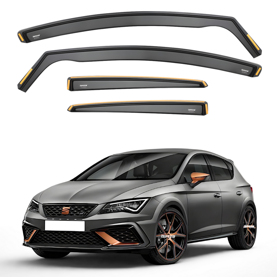 Seat Leon MK3 2012-2020 5-Door Hatchback Wind Deflectors 4pc Set