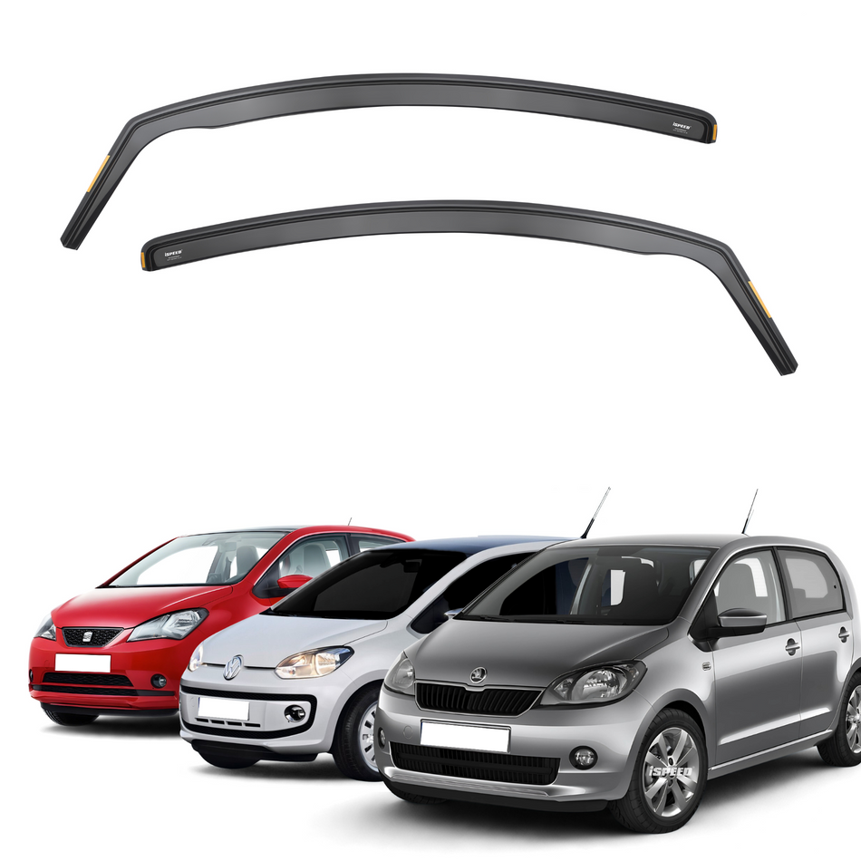 VW UP / Skoda Citigo / Seat Mii 2011-2020 5-Door Hatchback Wind Deflectors 2pc Set