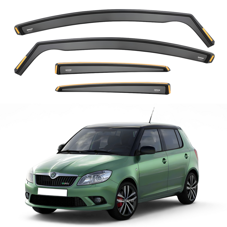 Skoda Fabia MK2 2007-2014 5-Door Hatchback Wind Deflectors 4pc Set