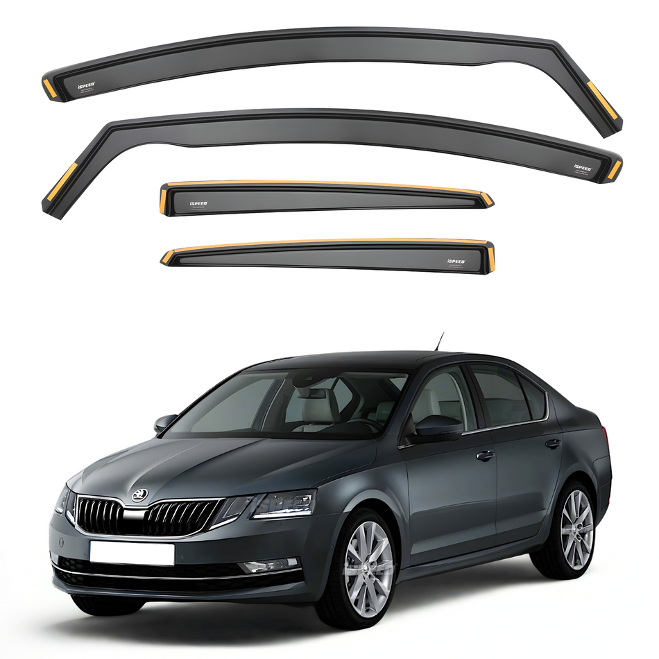 Skoda Octavia MK3 2013-2019 5-Door Hatchback Wind Deflectors 4pc Set