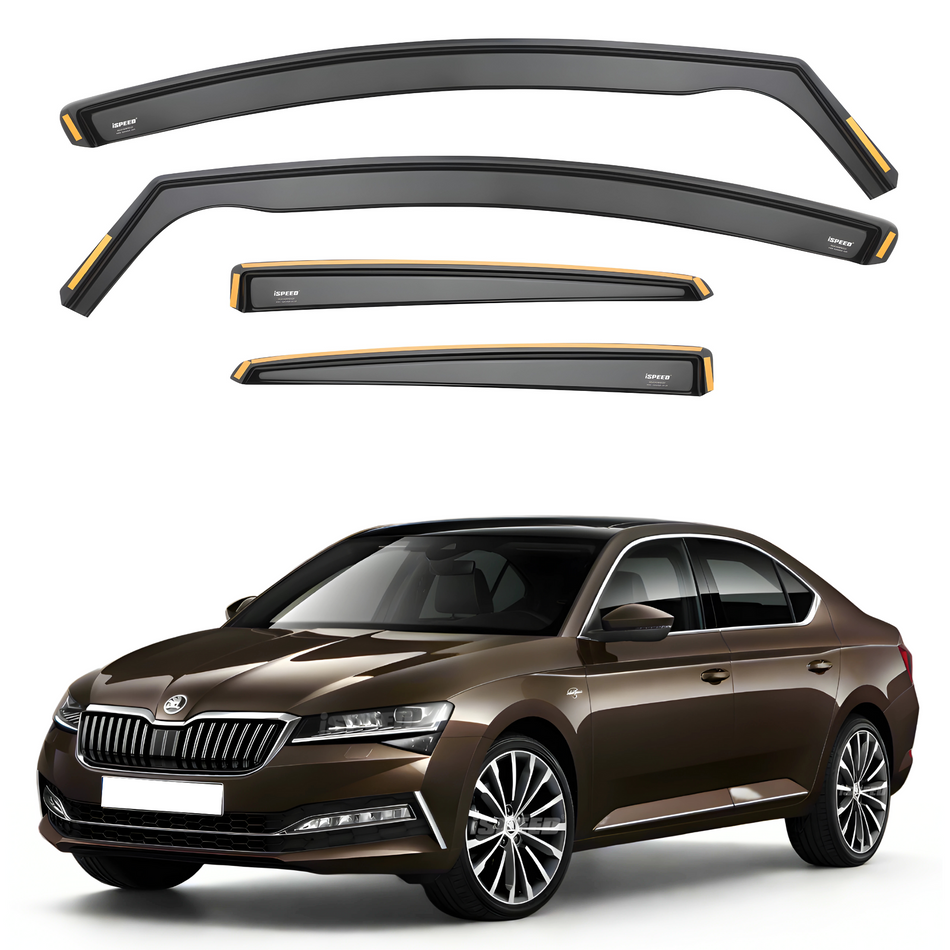 Skoda Superb MK3 2015-2023 5-Door Hatchback Wind Deflectors 4pc Set
