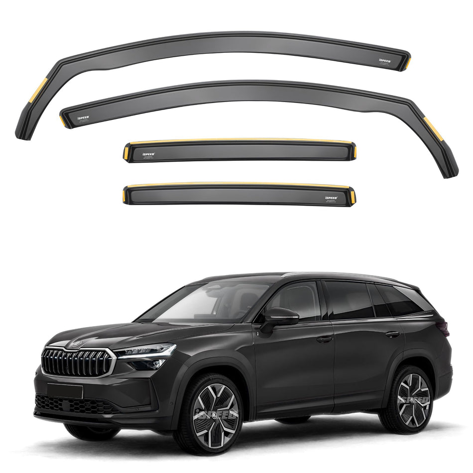 ISPEED Skoda Kodiaq MK2 2024-2026 5-Door SUV Wind Deflectors 4pc Set - 2024 2025 2026